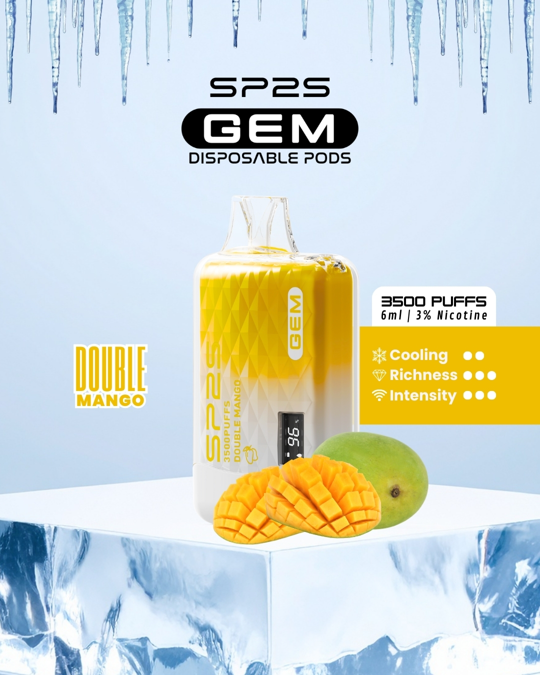 GEM Disposable 3500 Puff - Double Mango-image