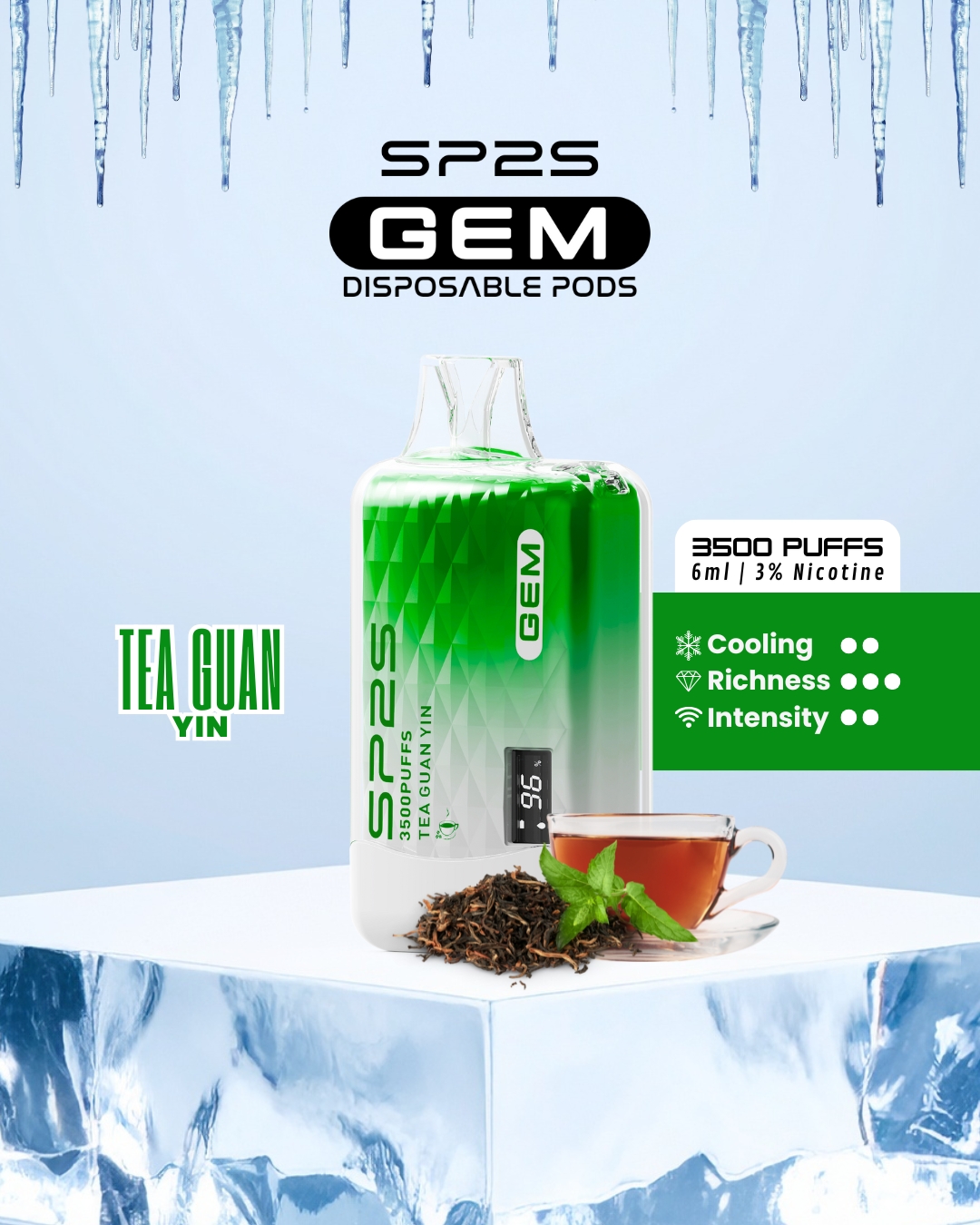 GEM Disposable 3500 Puff - Tea Guan Yin-image
