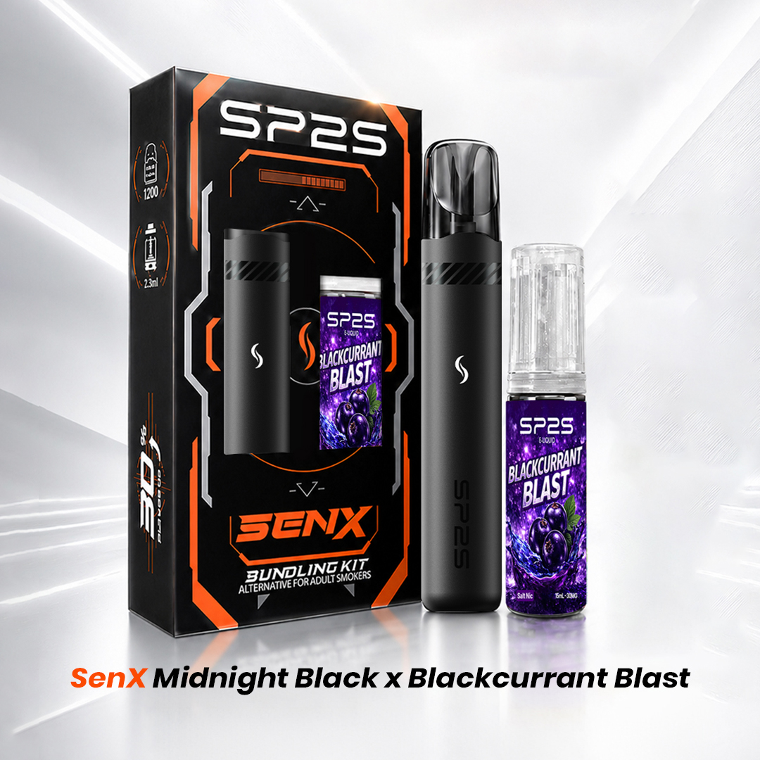 SP2S SENX BUNDLING KIT DEVICES BONUS 1 CARTRIDGE & LIQUID 15ML - MIDNIGHT BLACK-image