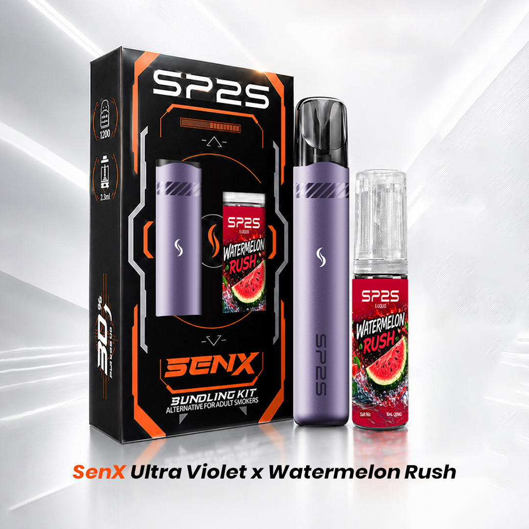 SP2S SENX BUNDLING KIT DEVICES BONUS 1 CARTRIDGE & LIQUID 15ML - ULTRA VIOLET-image