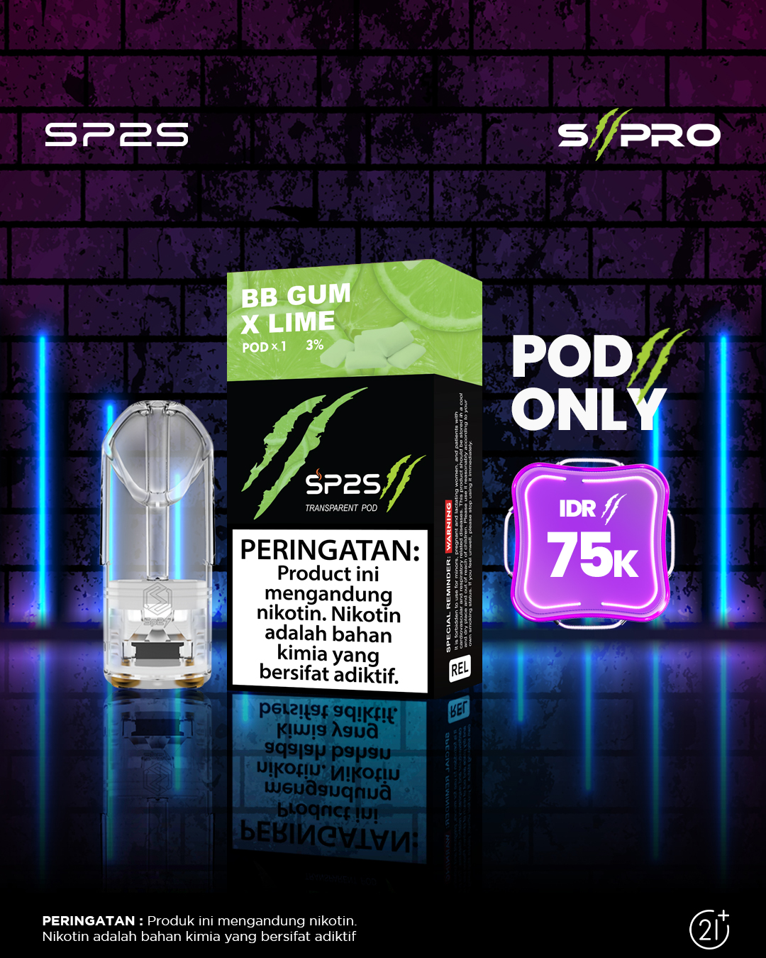 SII PRO Cartridge 2ml Bubble Gum X Lime-image