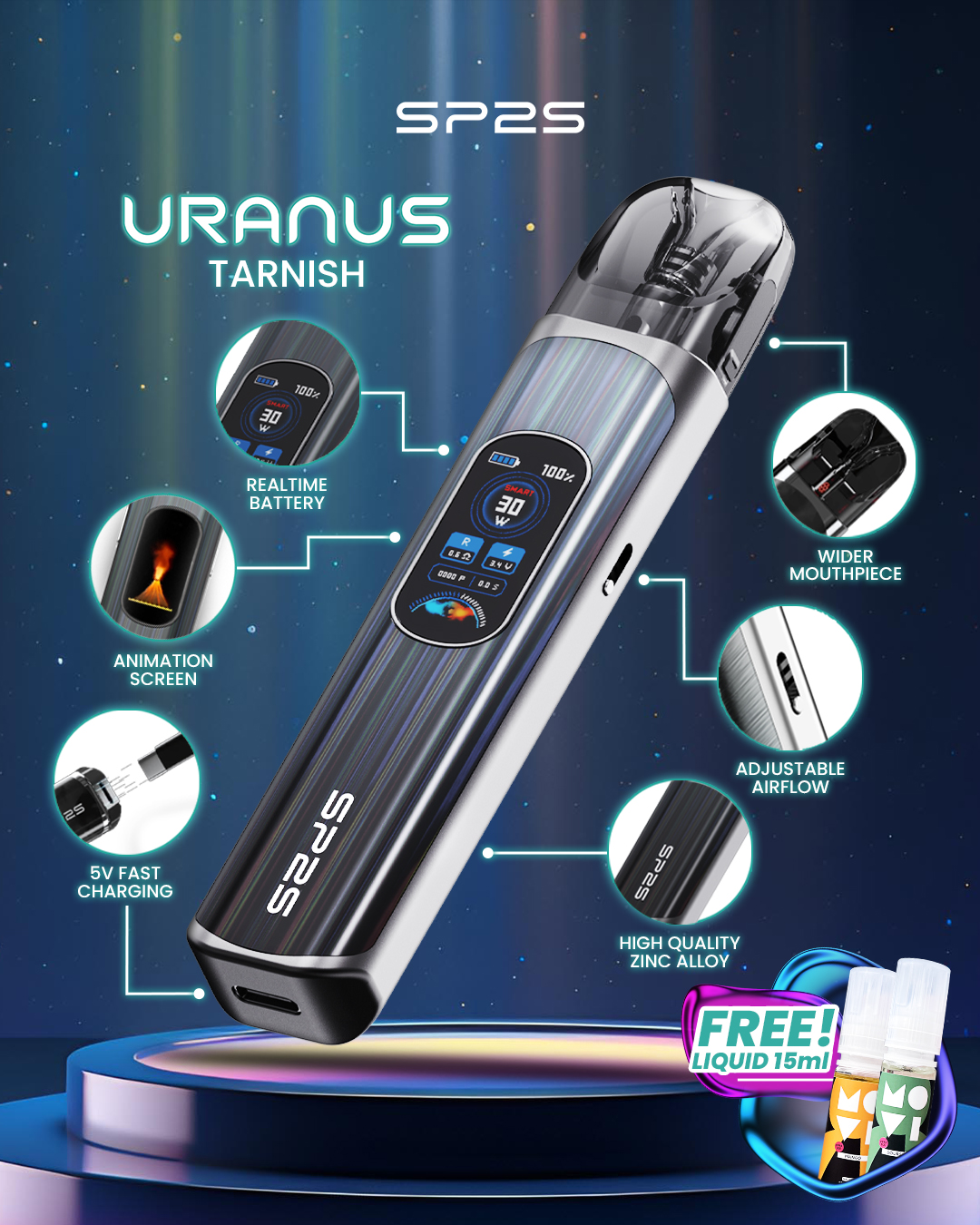 SP2S URANUS POD KIT 30W 1000mAh - Tarnish-image